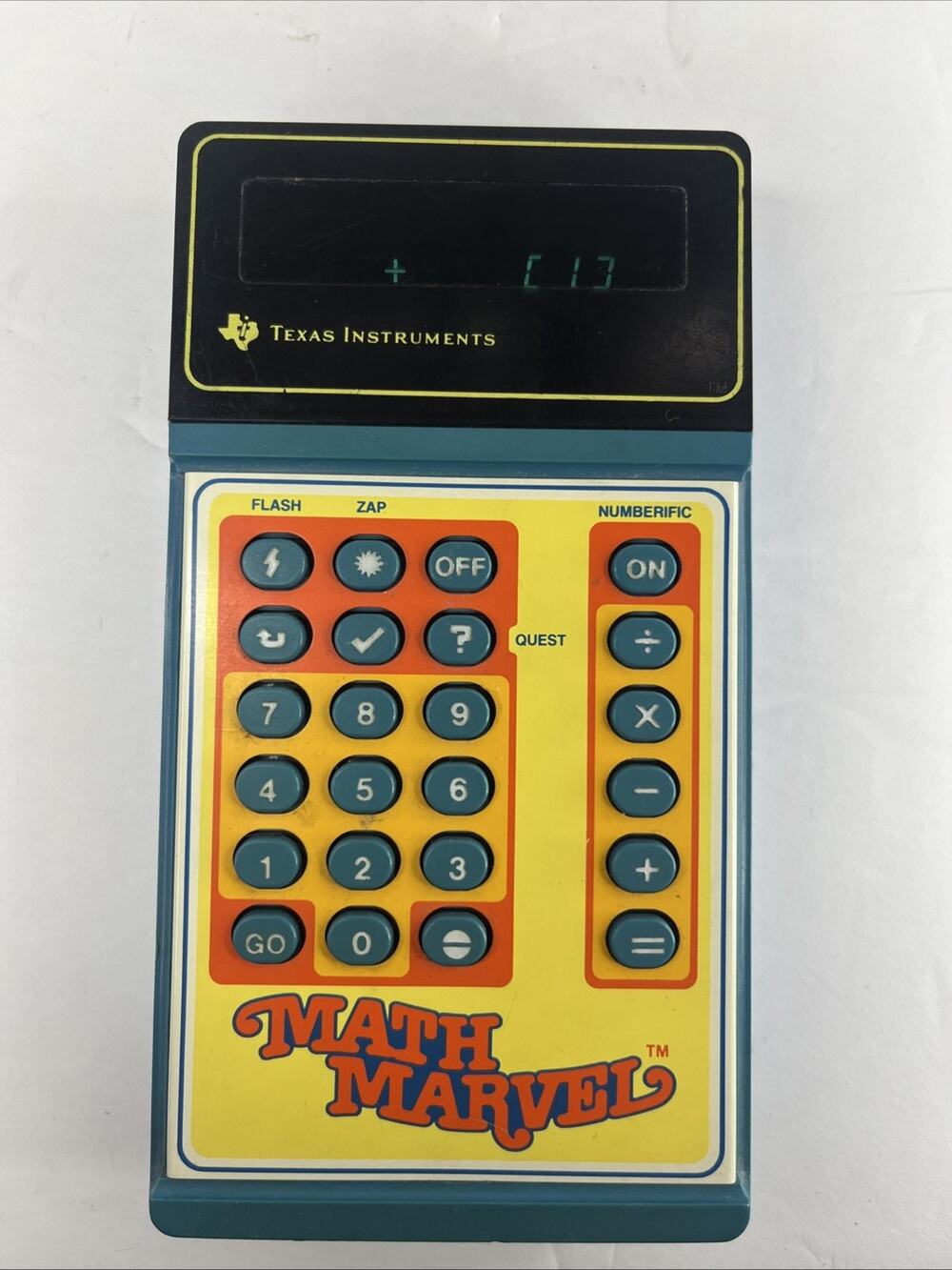 Vintage Texas Instruments Math Marvel Educational Calculator Handheld Toy Works